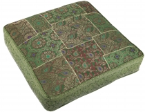 Oriental square patchwork cushion 50 cm, seat cushion, floor cush..