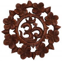Carved mural decoration wall relief OM in 2 sizes