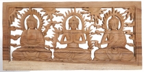Carved Mural Deco Wall Relief - 3 Buddhas