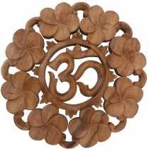 Carved mural decoration wall relief - OM flowers