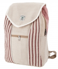 Ethno hemp backpack striped - natural/brown/striped