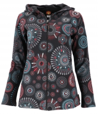 Boho hippie chic jacket, embroidered jacket - black