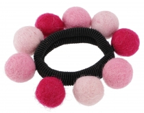 Hair tie `felt ball` - pink