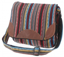 Woven ethno shoulder bag, nepal bag - red/brown