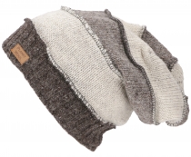 wool cap, nepal cap, patchwork beanie - grey