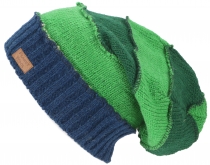 Wool cap, Nepal cap, patchwork beanie - green