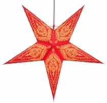 Foldable advent illuminated paper star, poinsettia 60 cm - Scorpi..