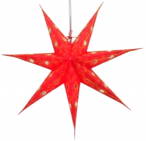 Foldable advent illuminated paper star, poinsettia 60 cm - Agamem..