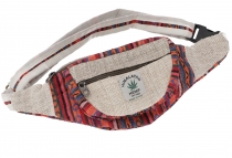 Practical hemp fanny pack, ethno fanny pack, sidebag - natural/ru..