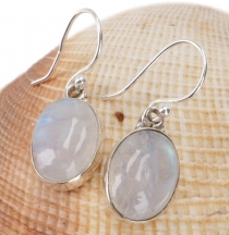 Boho silver earrings - moonstone