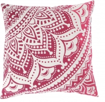 Mandala cushion cover, printed boho cushion cover - pink