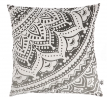 Mandala cushion cover, printed boho cushion cover - gray