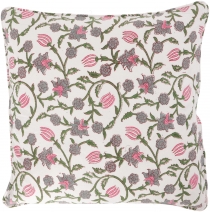 Pillow cover block print, floral print pillow case, decorative pi..