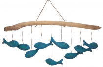 Mobile made of wood, handmade in Indonesia - Fish school