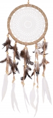 dreamcatcher with crocheted lace - white 22 cm