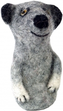 Handmade felt finger puppet - meerkat Knut