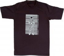 Fun Retro Art T-Shirt - Barcode/brown
