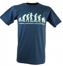 Fun Retro Art T-Shirt `Evolution` - blue