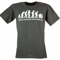 Fun Retro Art T-Shirt `Evolution` - grau 