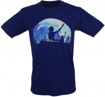 Fun Retro Art T-Shirt `Fullmoon Party` - blau