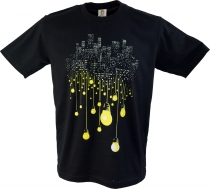 Fun retro art t-shirt `big city` - black