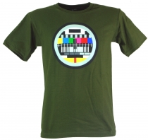 Fun Retro Art T-Shirt `Testbild` - grün