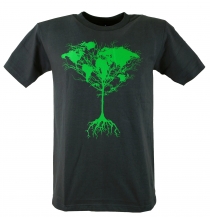 Fun T-Shirt `World tree` - grey