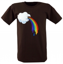Fun retro art t-shirt `cloud` - brown
