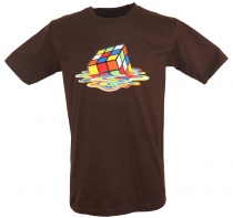 Fun Retro Art T-Shirt `Zauberwürfel` - braun