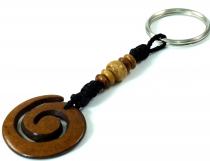 Ethno Tibet Keychain, Engraved Bag Tag - Spiral