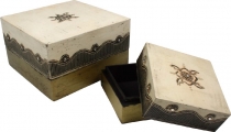 Hand painted wooden box, jewelry box `Bagru`