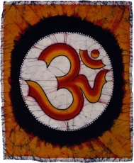 Hand painted batik picture, wall hanging, mural - OM 52*42 cm