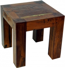 Stool, side table made of recycled teak large - model 2