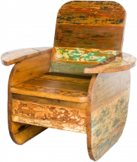 Holz Sessel, Stuhl aus recyceltem Teakholz - Modell 6