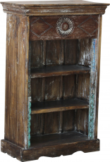Small rustic bookcase, solid wood, vintage look - model 32