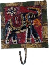 Indischer Wandhaken Elefant, Vintage Kleiderhaken