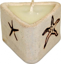 Keramikdose & Kerze (dreieckig)