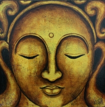 Small Buddha on canvas 40*40 cm - Motif 1