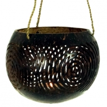 Kokosnuss Teelicht zum Hängen - Modell 1