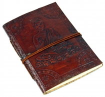 Leather book, notebook, diary, writing book with leather cover - ..