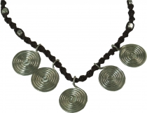 macramé chain spiral pendant, symbol chain spiral