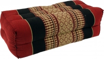 Meditation cushion, Thai neck support angular with kapok - red/bl..