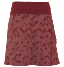 mini skirt, boho circle skirt autumn leaves print organic - berry