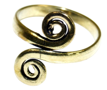 Zehenring aus Messing, Goaschmuck gold, Fu�schmuck - Modell 1