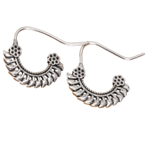 Silver tribal earrings, brass ethnic earrings