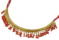 Fashion jewelry chain - gold/red