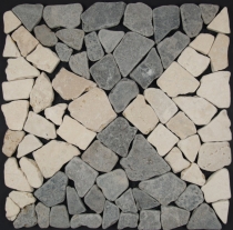 Mosaikfliese mit Quadraten aus Marmor (Mo-05) - Design 16