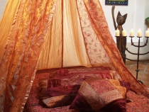 Oriental canopy1001 night, bed canopy, mosquito net - orange