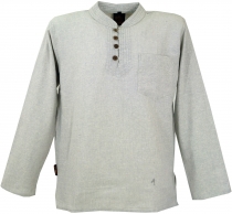 Nepal ethno fishing shirt with coconut buttons, goa shirt, casual..