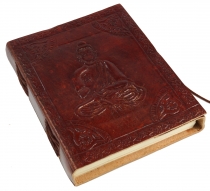 Notebook, leather book, diary with leather cover - Budha 12*15 cm
